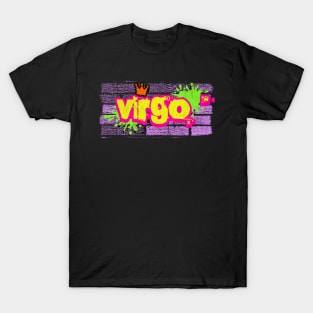 Virgo Retro Graffiti 80s Zodiac Birthday Astrology Sign T-Shirt